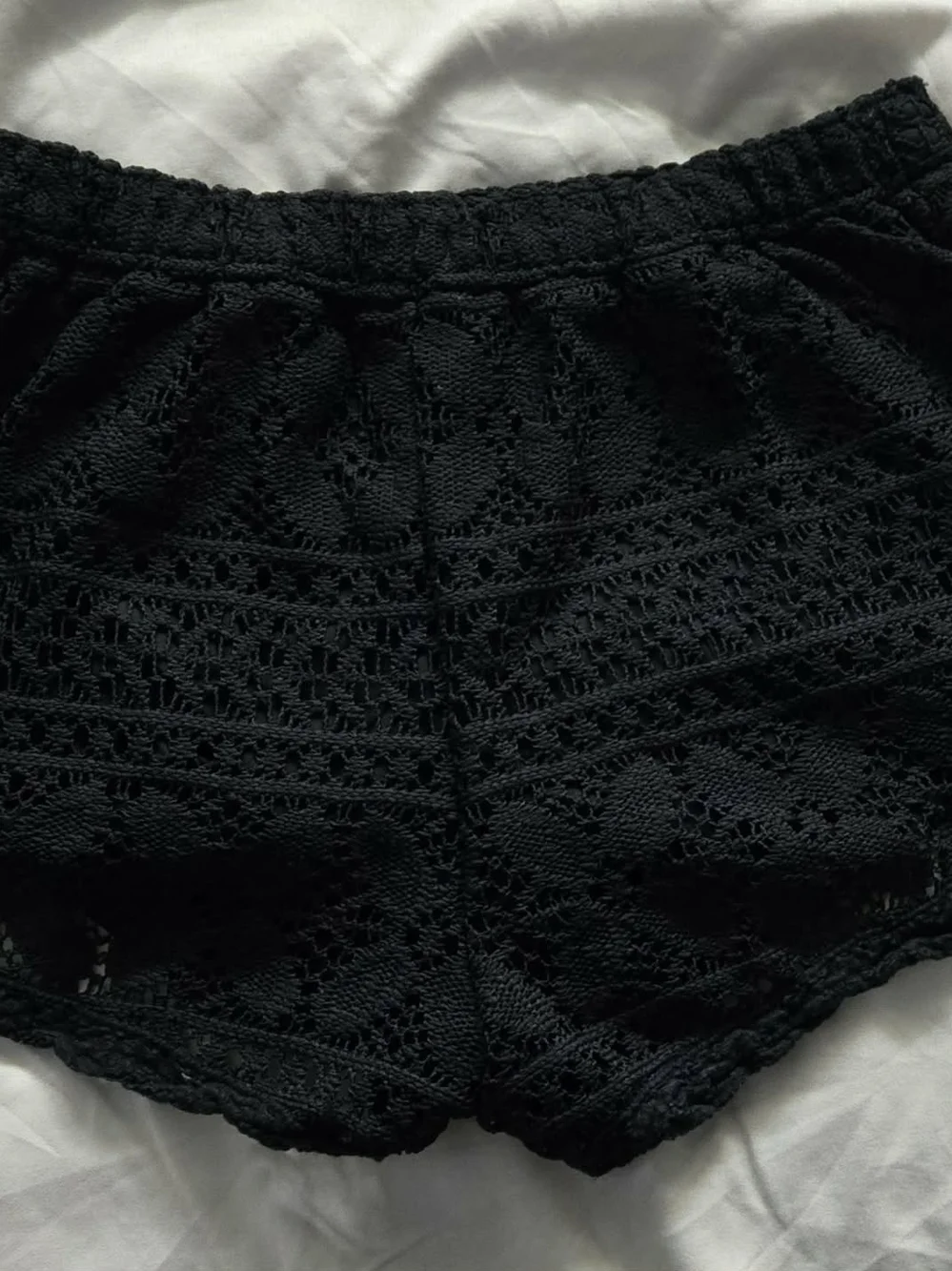 Hollister Black Crochet Lace High-Rise Shorts